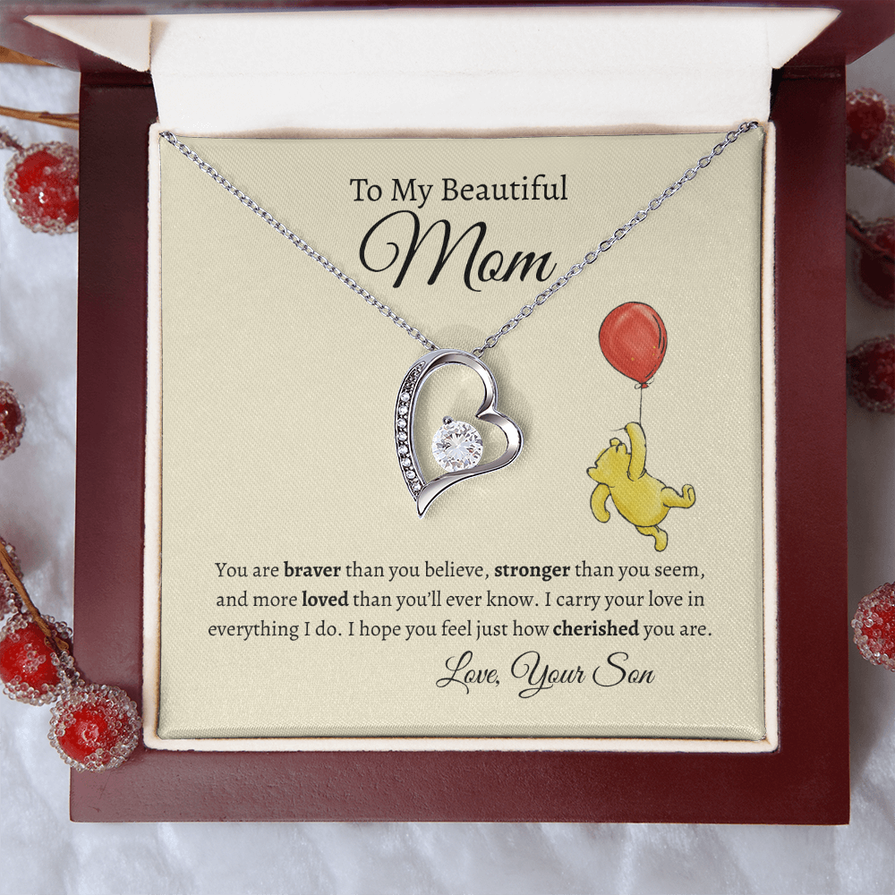 To My Mom from Son- Heart Necklace