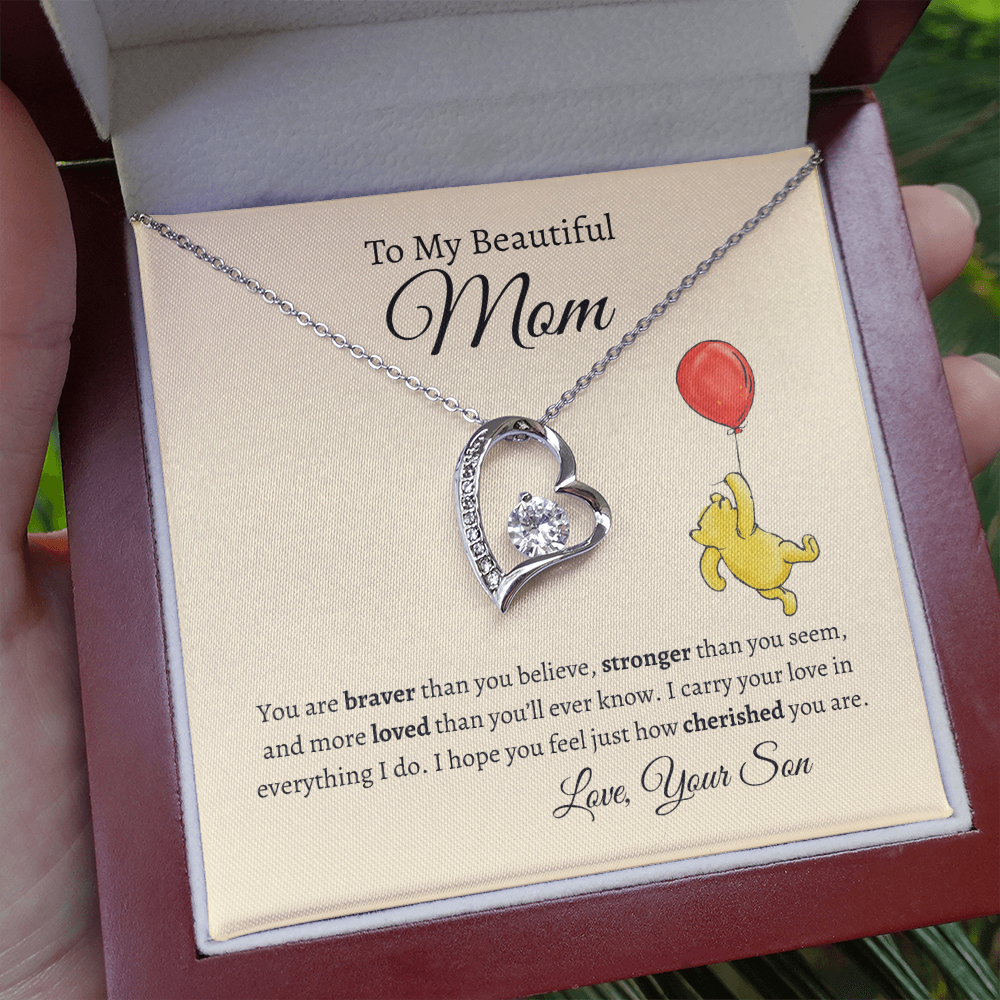 To My Mom from Son- Heart Necklace