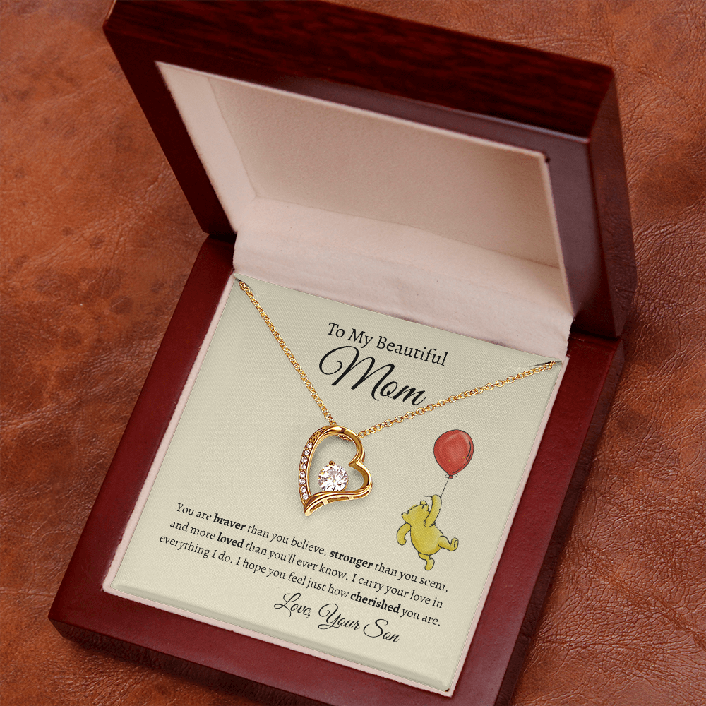 To My Mom from Son- Heart Necklace