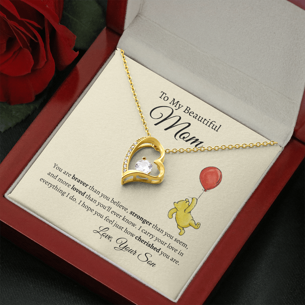 To My Mom from Son- Heart Necklace
