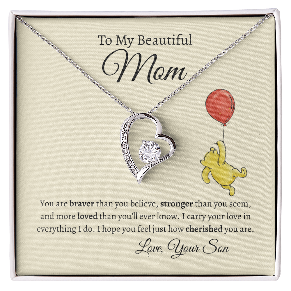 To My Mom from Son- Heart Necklace