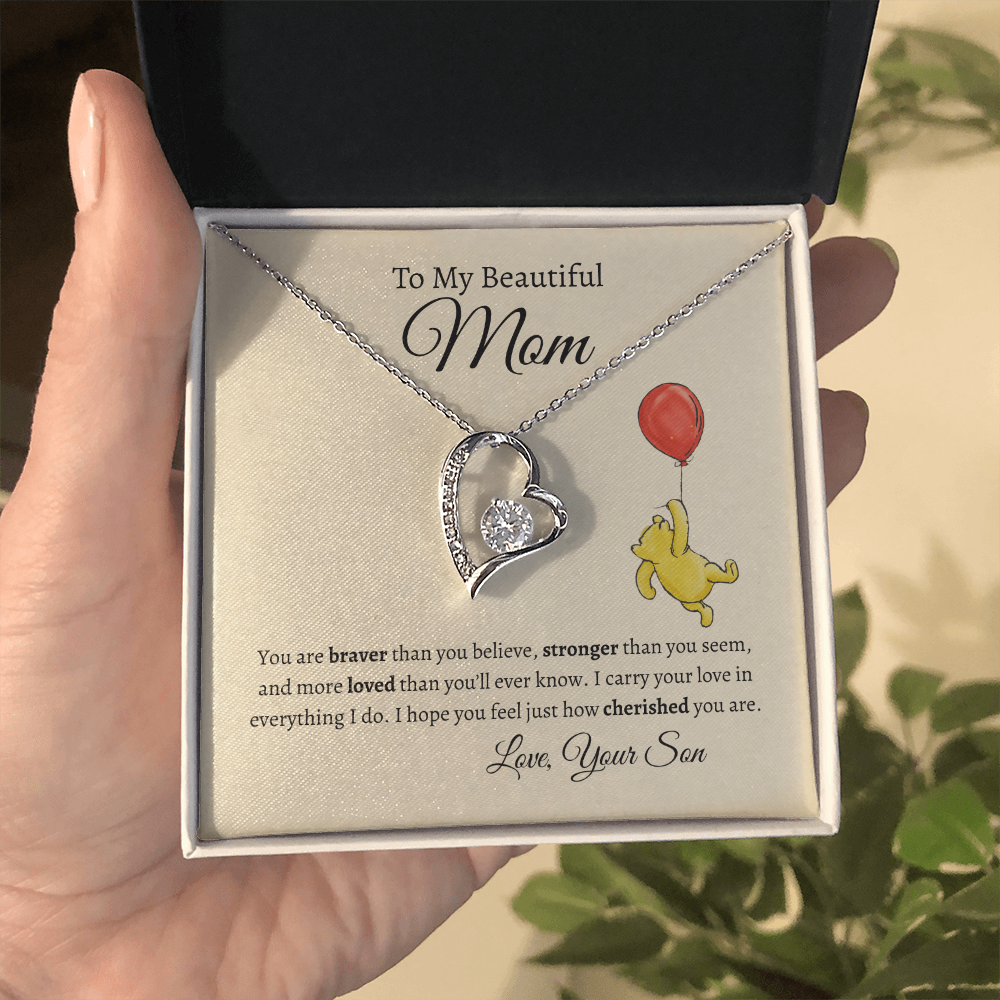 To My Mom from Son- Heart Necklace