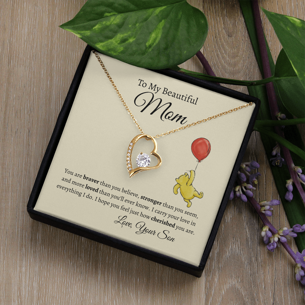To My Mom from Son- Heart Necklace
